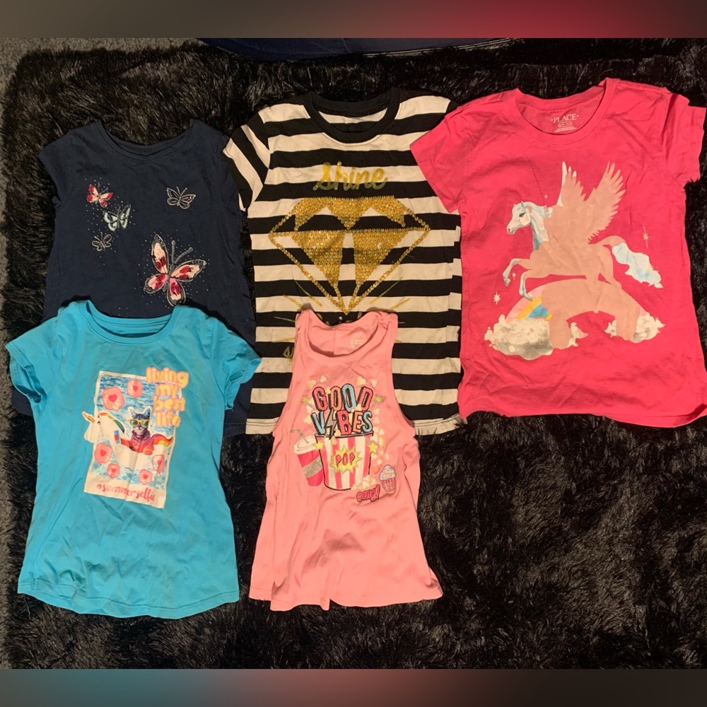 Lot of 5 Little girls size 6 shirts